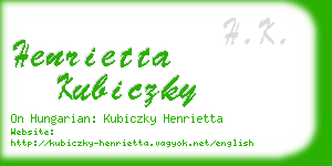 henrietta kubiczky business card